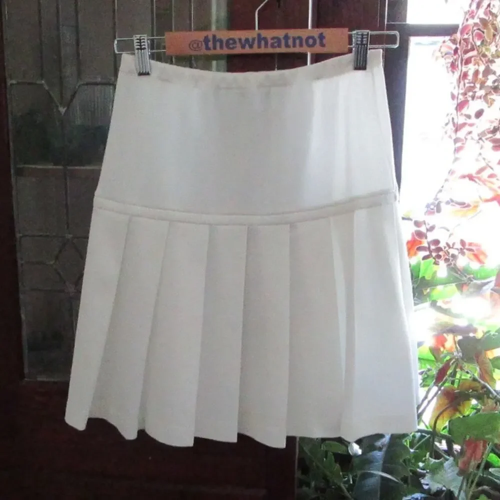 Vintage Act III White Pleated Tennis Golf Preppy Mini Skirt USA S/M 70s Coastal